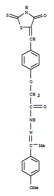 N-[1-(4-甲氧基苯基)乙亚基氨基]-2-[4-[(E)-(4-氧代-2-硫代-1,3-噻唑烷-5-亚基)甲基]苯氧基]乙酰胺