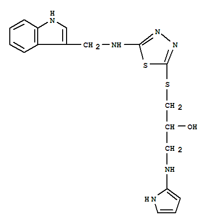 1-({5-[(1H-吲哚-3-基甲基)氨基]-1,3,4-噻二唑-2-基}硫基)-3-(1H-吡咯-2-基氨基)-2-丙醇