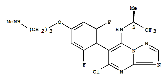 西维布林; 5-氯-6-[2,6-二氟-4-[3-(甲基氨基)丙氧基]苯基]-N-((1S)-2,2,2-三氟-1-甲基乙基)-[1,2,4]三唑并[1,5-a]嘧啶-7-胺