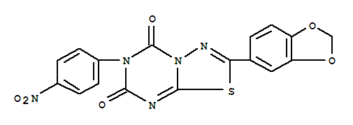 2-(1,3-苯并二噁唑-5-基)-6-(4-硝基苯基)-5H-[1,3,4]噻二唑并[3,2-a][1,3,5]三嗪-5,7(6H)-二酮