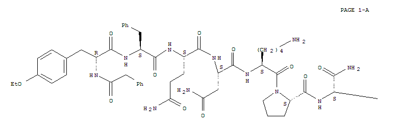(PHENYLAC1,D-TYR(ET)2,LYS6,ARG8,DES-GLY9)-VASOPRESSIN