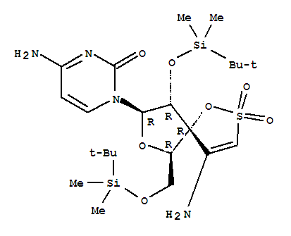 4-氨基-1-[(6R,7R,9R)-4-氨基-6-(叔丁基-二甲基硅烷基)氧基-9-[(叔丁基-二甲基硅烷基)氧基甲基]-2,2-二氧代-1,8-二氧杂-2-硫杂螺[4.4]壬-3-烯-7-基]嘧啶-2-酮