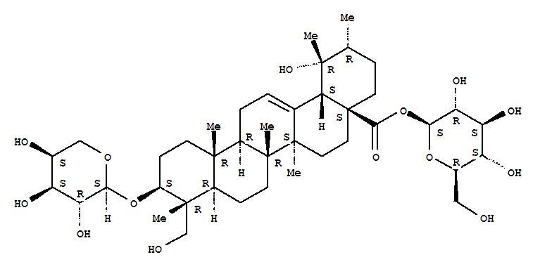 urs-12-烯-28-酸,3-(a-L-阿拉伯吡喃糖氧基)-19,23-二羟基-,b-D-吡喃葡萄糖基酯,  (3b,4a)- (9CI)