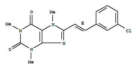 8-[(E)-2-(3-氯苯基)乙烯基]-1,3,7-三甲基-3,7-二氢-1H-嘌呤-2,6-二酮