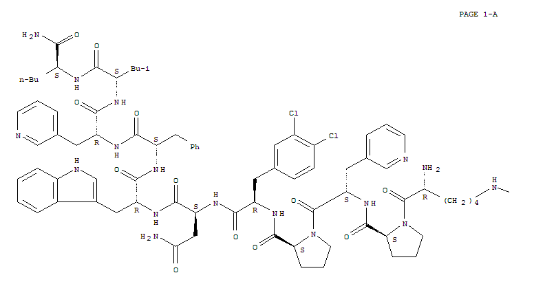 (D-LYS(NICOTINOYL)1,Β-(3-PYRIDYL)-ALA3,3,4-DICHLORO-D-PHE5,ASN6,D-TRP7,Β-(3-PYRIDYL)-D-ALA9,NLE11)-S
