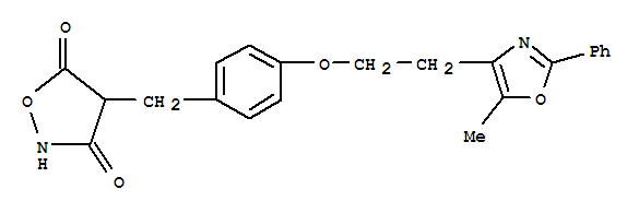 4-[[4-[2-(5-甲基-2-苯基-1,3-恶唑-4-基)乙氧基]苯基]甲基]-1,2-恶唑烷-3,5-二酮
