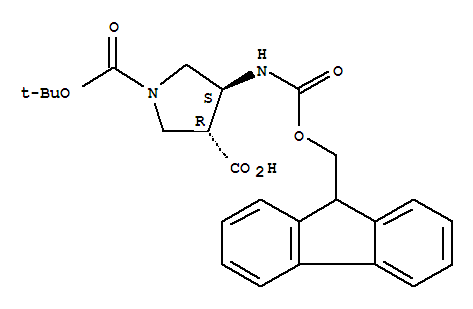 (3R,4s)-1-boc-4-Fmoc-氨基-3-吡咯烷羧酸
