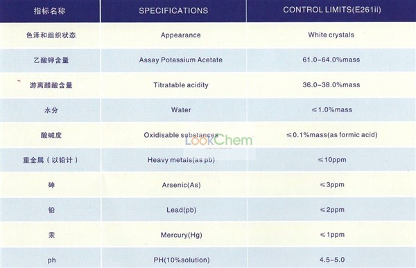 双乙酸钾指标