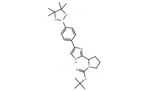 (S)-4-[5-((1-叔丁氧羰基)-四氢吡咯-2-基)-1H-咪唑-2-基]苯基片那醇硼酸酯