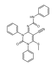 1-(5-cyano-6-(methylthio)-2-oxo-1,3-diphenyl-2,3-dihydropyrimidin-4(1H)-ylidene)-3-phenylurea