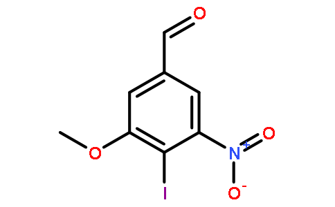 3-甲氧基-4-碘-5-硝基-苯甲醛