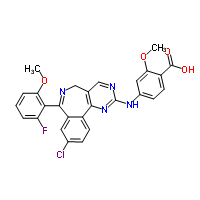 4-[[9-氯-7-(2-氟-6-甲氧基苯基)-5H-嘧啶并[5,4-d][2]苯并氮杂卓-2-基]氨基]-2-甲氧基苯甲酸