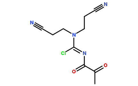 氨基甲亚胺氯化,  N,N-二(2-氰基乙基)-N'-(1,2-二羰基丙基)-