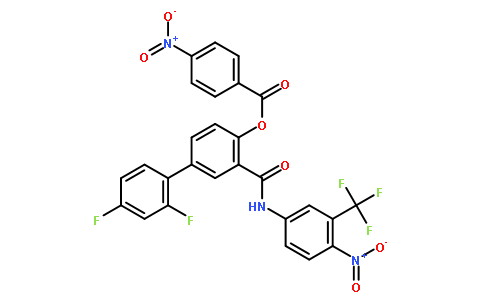 2,4-二氟-3-(4-硝基-3-(三氟甲基)苯基氨基甲酰)联苯-4-基 4-硝基苯甲酸