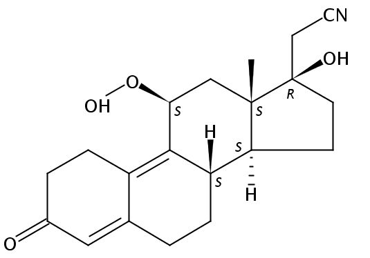 (11beta,17alpha)-11-氢过氧基-17-羟基-3-氧代-19-去甲孕甾-4,9-二烯-21-腈