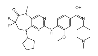 4-[(9-Cyclopentyl-7,7-difluoro-5-methyl-6-oxo-6,7,8,9-tetrahydro- 5H-pyrimido[4,5-b][1,4]diazepin-2-yl)amino]-3-methoxy-N-(1-methyl -4-piperidinyl)benzamide
