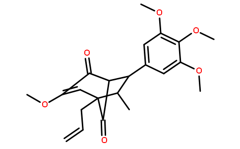 5-Allyl-3-methoxy-6-methyl-7-(3,4,5-trimethoxyphenyl)bicyclo[3.2.1]oct-3-ene-2,8-dione对照品(标准品) | 106894-43-3