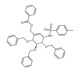 ((3S,4S,5S,6R)-4,5,6-tris(benzyloxy)-3-(4-methylphenylsulfonamido)cyclohex-1-en-1-yl)methyl benzoate