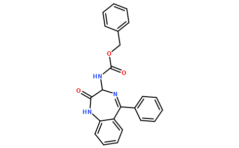 Carbamic acid, N-(2,3-dihydro-2-oxo-5-phenyl-1H-1,4-benzodiazepin-3-yl)-, phenylmethyl ester