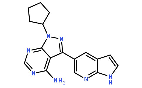 PP121 1-环戊基-3-(1H-吡咯并[2，3-b]吡啶-5-基)-1H-吡唑并[3，4-d]嘧啶-4-胺