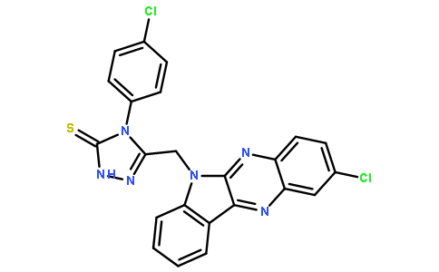 5-[(2-氯-6H-吲哚并[2,3-b]喹喔啉-6-基)甲基]-4-(4-氯苯基)-2,4-二氢-3H-1,2,4-三唑-3-硫酮