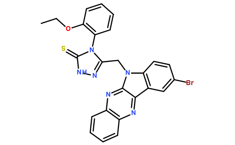 3-[(9-bromoindolo[3,2-b]quinoxalin-6-yl)methyl]-4-(2-ethoxyphenyl)-1H-1,2,4-triazole-5-thione
