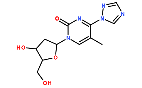 1-(2-脱氧-beta-D-赤式-呋喃戊糖基)-5-甲基-4-(1H-1,2,4-三唑-1-基)-2(1H)-嘧啶酮