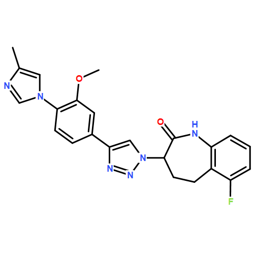 6-fluoro-3-(4-(3-methoxy-4-(4-methyl-1H-imidazol-1-yl)phenyl)-1H-1,2,3-triazol-1-yl)-4,5-dihydro-1H-benzo[b]azepin-2(3H)-one
