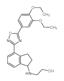 2-[[4-[5-(3,4-diethoxyphenyl)-1,2,4-oxadiazol-3-yl]-2,3-dihydro-1H-inden-1-yl]amino]ethanol