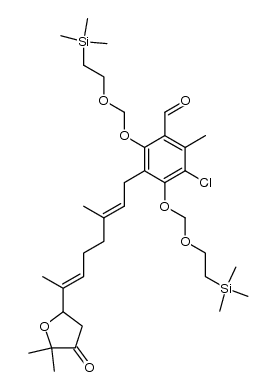 3-chloro-2-methyl-5-[(E,E)-3-methyl-7-(tetrahydro-5,5-dimethyl-4-oxofuran-2-yl)octa-2,6-dienyl]-4,6-bis[2-(trimethylsilyl)ethoxymethoxy]benzaldehyde
