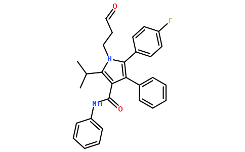 5-(4-氟-苯基)-2-异丙基-1-(3-氧代-丙基)-4-苯基-1H-吡咯-3-羧酸苯胺