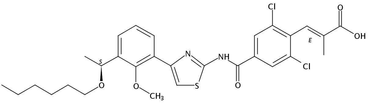 (S,E)-3-(2,6-二氯-4-((4-(3-(1-(己氧基))乙基)-2-甲氧基苯基)噻唑-2-基)氨基甲酰基)苯基)-2-甲基丙烯酸