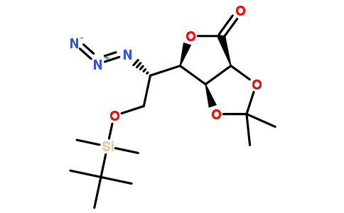 5-叠氮基-6-(叔-丁基二甲基硅烷基)-2,3-O-异亚丙基L-古洛糖酸-1,4-内酯
