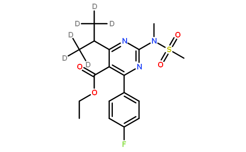 氘代4-(4-氟苯基)-6-异丙基-2-(N-甲基甲基磺酰氨基嘧啶)-5-羧酸乙酯