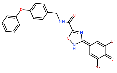 3-(3,5-二溴-4-羟基苯基)-N-((4-苯氧基苯基)甲基)-1,2,4-恶二唑-5-甲酰胺
