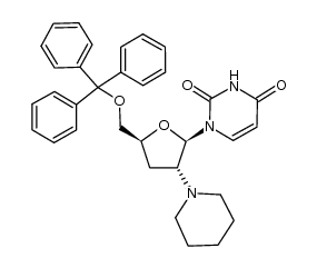 1-((2R,3R,5S)-3-(piperidin-1-yl)-5-((trityloxy)methyl)tetrahydrofuran-2-yl)pyrimidine-2,4(1H,3H)-dione