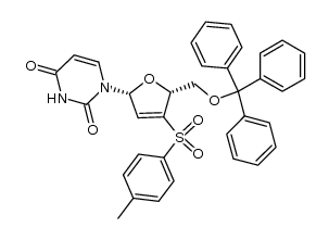 1-(5'-trityl-2',3'-dideoxy-3'-toluenesulfonyl-β-D-glyceropent-2-enofuranosyl)uracil