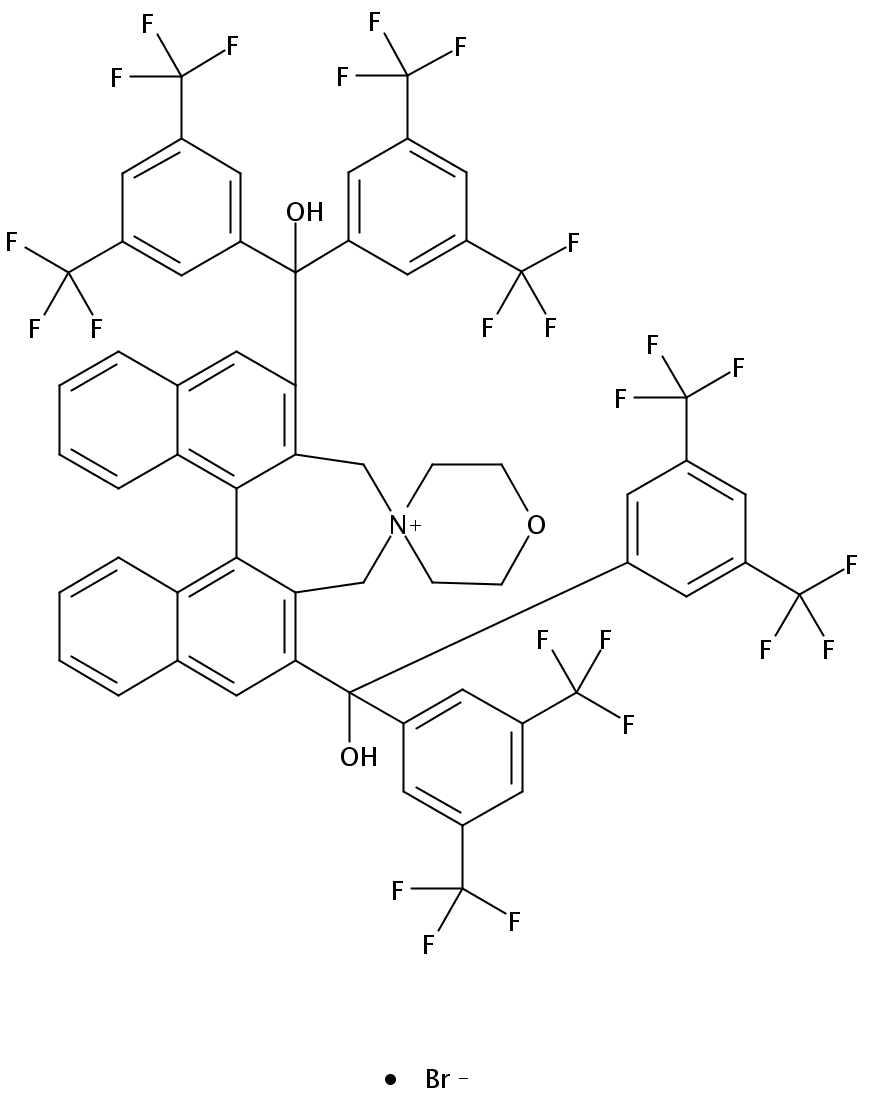 (11b<i>S</i>)-2,6-双[双[3,5-双(三氟甲基)苯基]羟甲基]-3,5-二氢螺[4<i>H</i>-二萘[2,1-<i>c</i>:1',2'-<i>e</i>]氮杂卓-4,4'-吗啉]溴化物