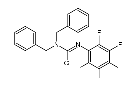 N,N-dibenzyl-N'-(perfluorophenyl)carbamimidic chloride