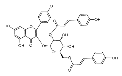 山奈酚-3-O-(2,6-二-O-反式-对-香豆酰基)-beta-D-吡喃葡萄糖苷对照品(标准品) | 121651-61-4