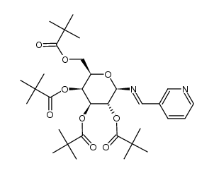 (2R,3S,4S,5R,6R)-2-((pivaloyloxy)methyl)-6-((E)-(pyridin-3-ylmethylene)amino)tetrahydro-2H-pyran-3,4,5-triyl tris(2,2-dimethylpropanoate)