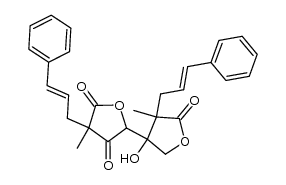 3-cinnamyl-4-[(3-cinnamyl-3-methyl-3H,5H-furan-2,4-dioxo)-5-furyl]-4-hydroxy-3-methyl-2-oxotetrahydrofuran