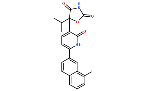 5-[6-(8-氟-2-萘)-1,2-二氢-2-氧代-3-吡啶]-5-(1-甲基乙基)-2,4-噁唑啉二酮