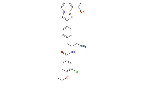 N-((s)-1-氨基-3-(4-(8-((s)-1-羟基乙基)咪唑并[1,2-a]吡啶-2-基)苯基)丙烷-2-基)-3-氯-4-异丙氧基苯甲酰胺