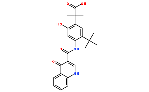 4-[[(1,4-二氢-4-氧代-3-喹啉)羰基]氨基]-5-(1,1-二甲基乙基)-2-羟基-α,α-二甲基-苯乙酸