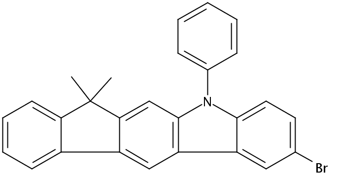 2-溴-5,7-二氢-7,7-二甲基-5-苯基茚并(2,1-b)咔唑