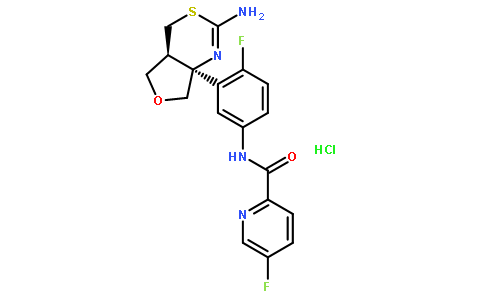 N-(3-((4aS,7aS)-2-氨基-4a,5,7,7a-四氢-4H-呋喃并[3,4-d][1,3]噻嗪-7a-基)-4-氟苯基)-5-氟吡啶甲酰胺盐酸盐