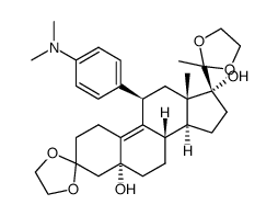 (5A,11B)-11-[4-(二甲基氨基)苯基]-5,17-二羟基-19-去甲基雄甾-9-烯-3,20-二酮双(1,2-乙二醇)环缩醛