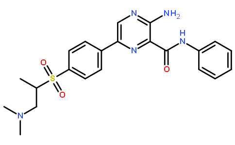 3-氨基-6-[4-[[2-(二甲基氨基)-1-甲基乙基]磺酰基]苯基]-N-苯基-2-吡嗪羧酰胺