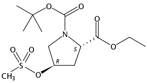 (2S,4r)-1-叔丁基 2-乙基 4-(甲基磺酰氧基)吡咯烷-1,2-二羧酸